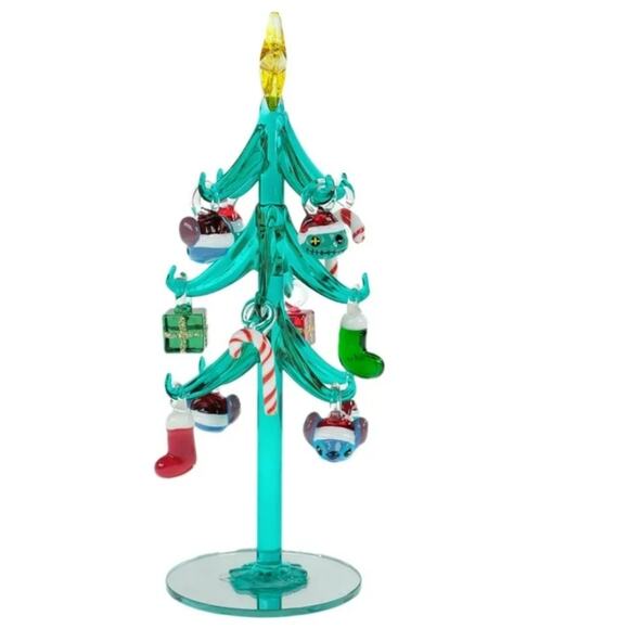 Disney Lelo And Stitch Glass Christmas Tree Light Up Table Top Holiday Decor - Picture 3 of 11